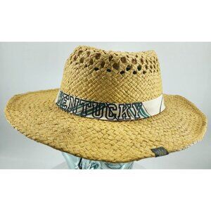 American Crown Kentucky Derby Fabric Banded 100% Paper Straw Hat Bendable Brim